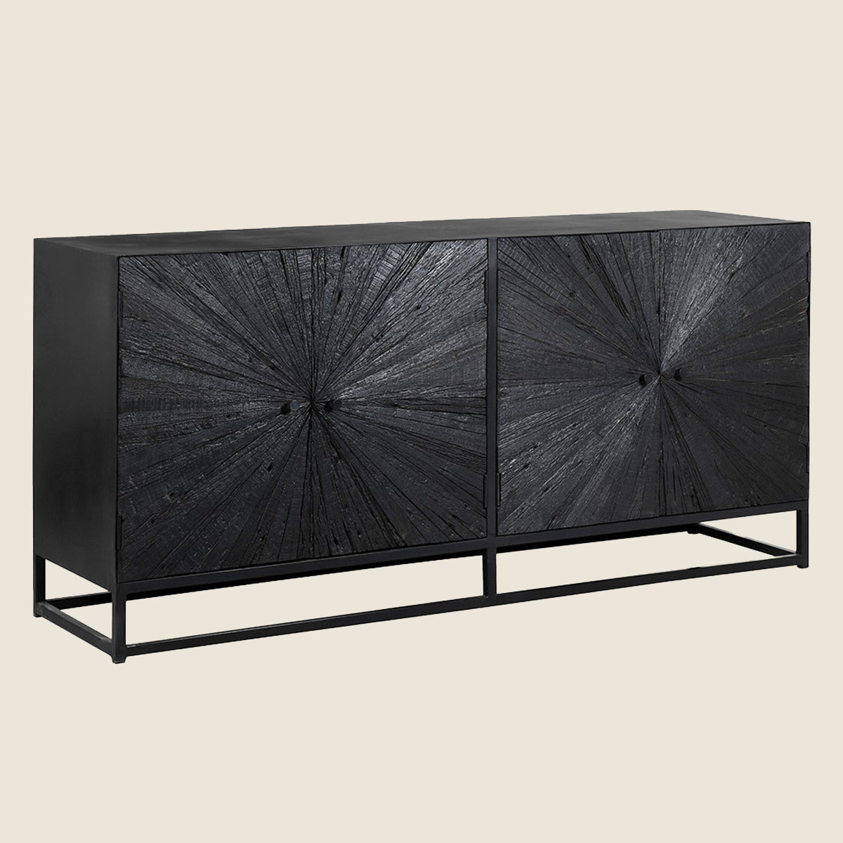 Black Starburst 4 Door Sideboard