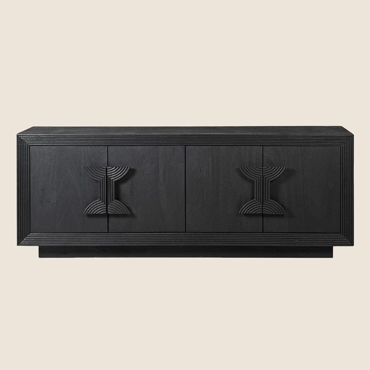 Black Statement Handle 4 Door Sideboard