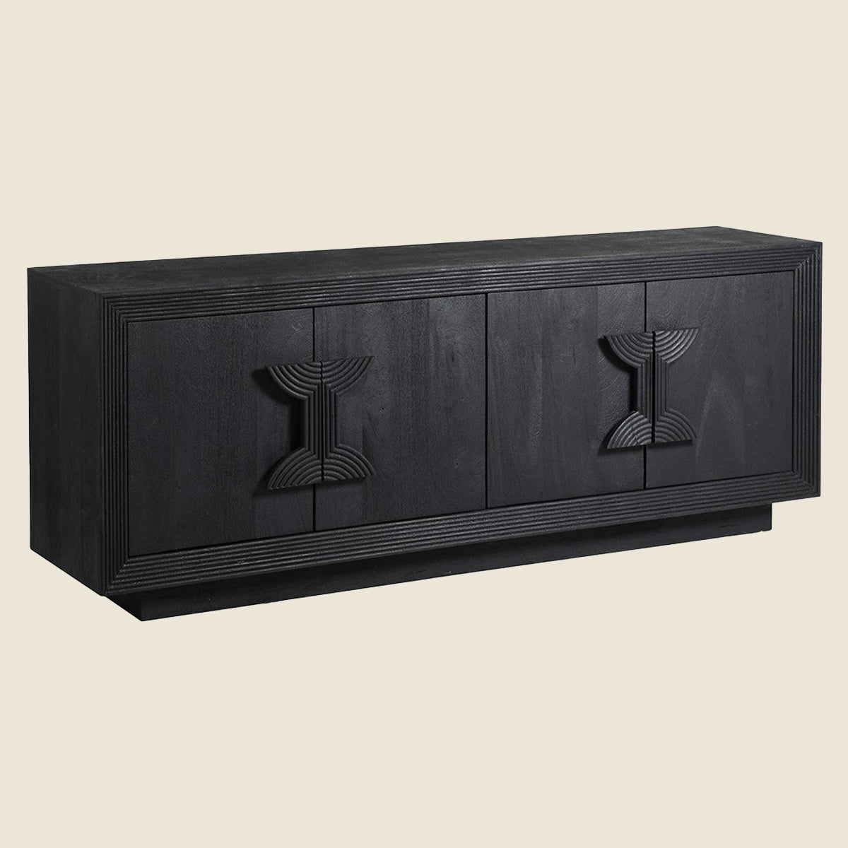 Black Statement Handle 4 Door Sideboard