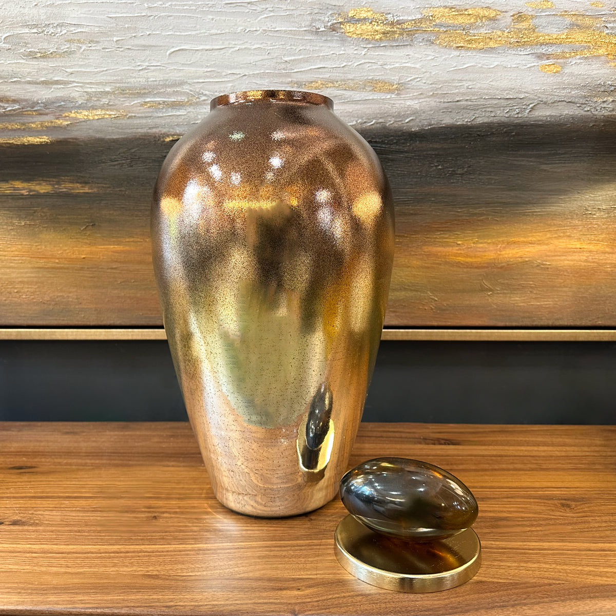 Bronze Ombre Lidded Jar