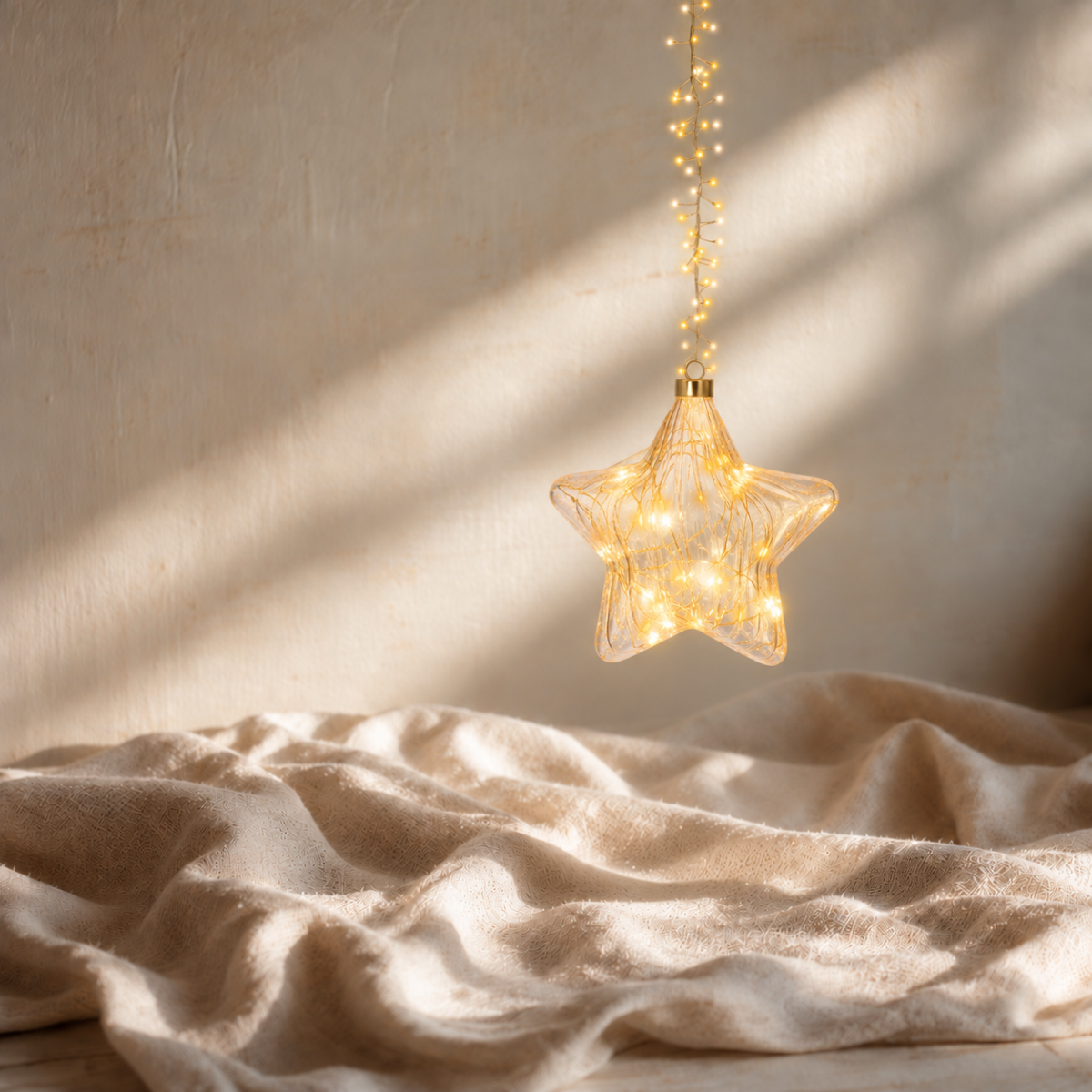 LED Gold String Light Cable Hanging Star