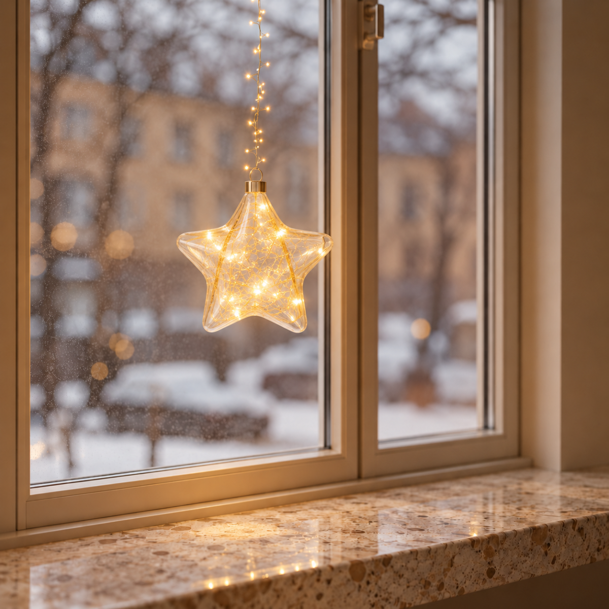 LED Gold String Light Cable Hanging Star