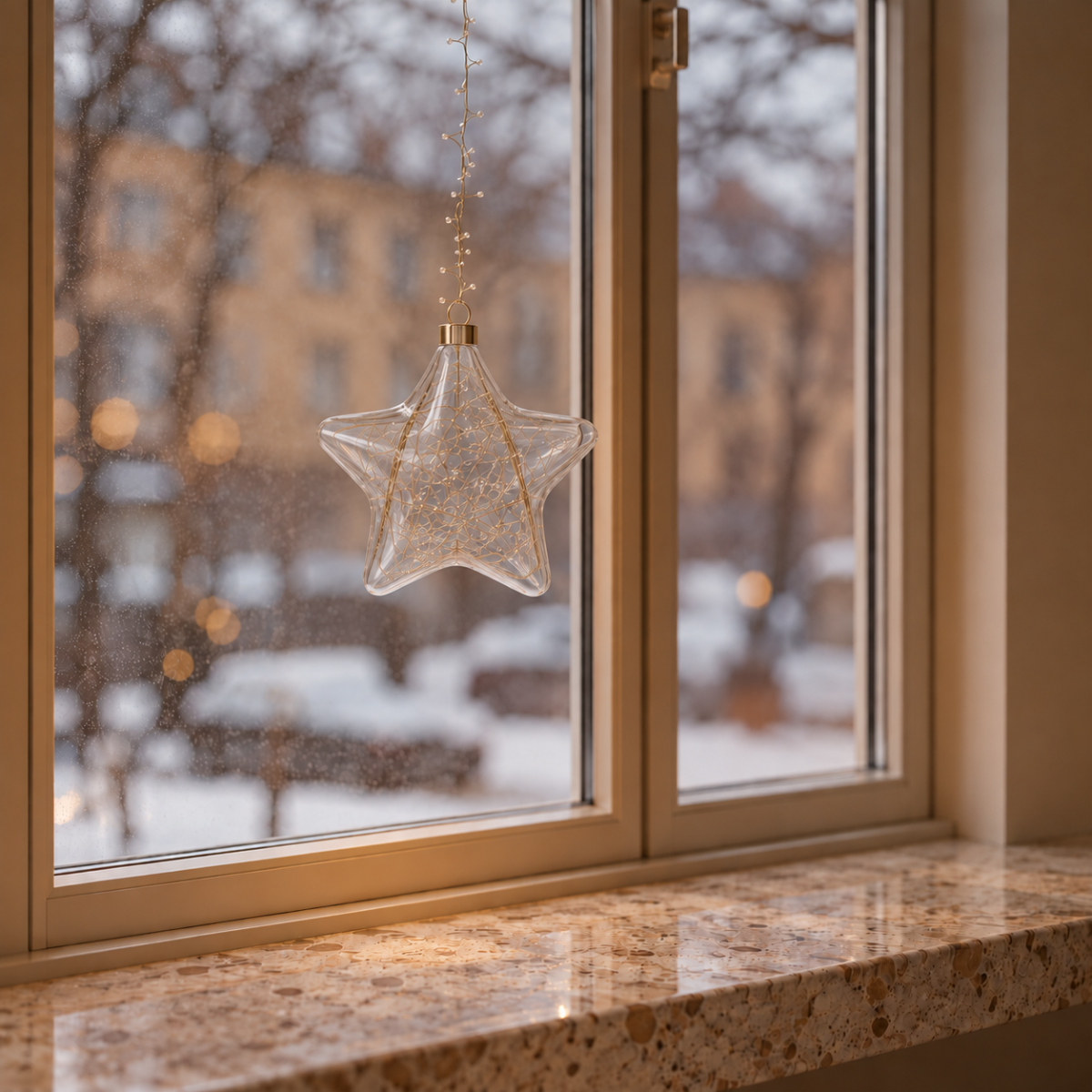 LED Gold String Light Cable Hanging Star