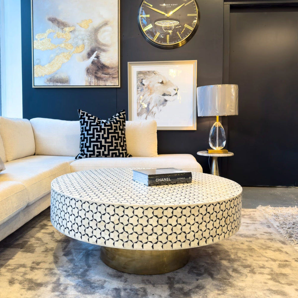 Bone Inlay Circular Table Circular Bone Inlay Coffee Table