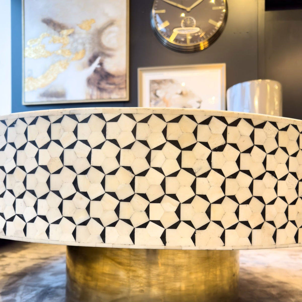 Bone Inlay Circular Table Circular Bone Inlay Coffee Table