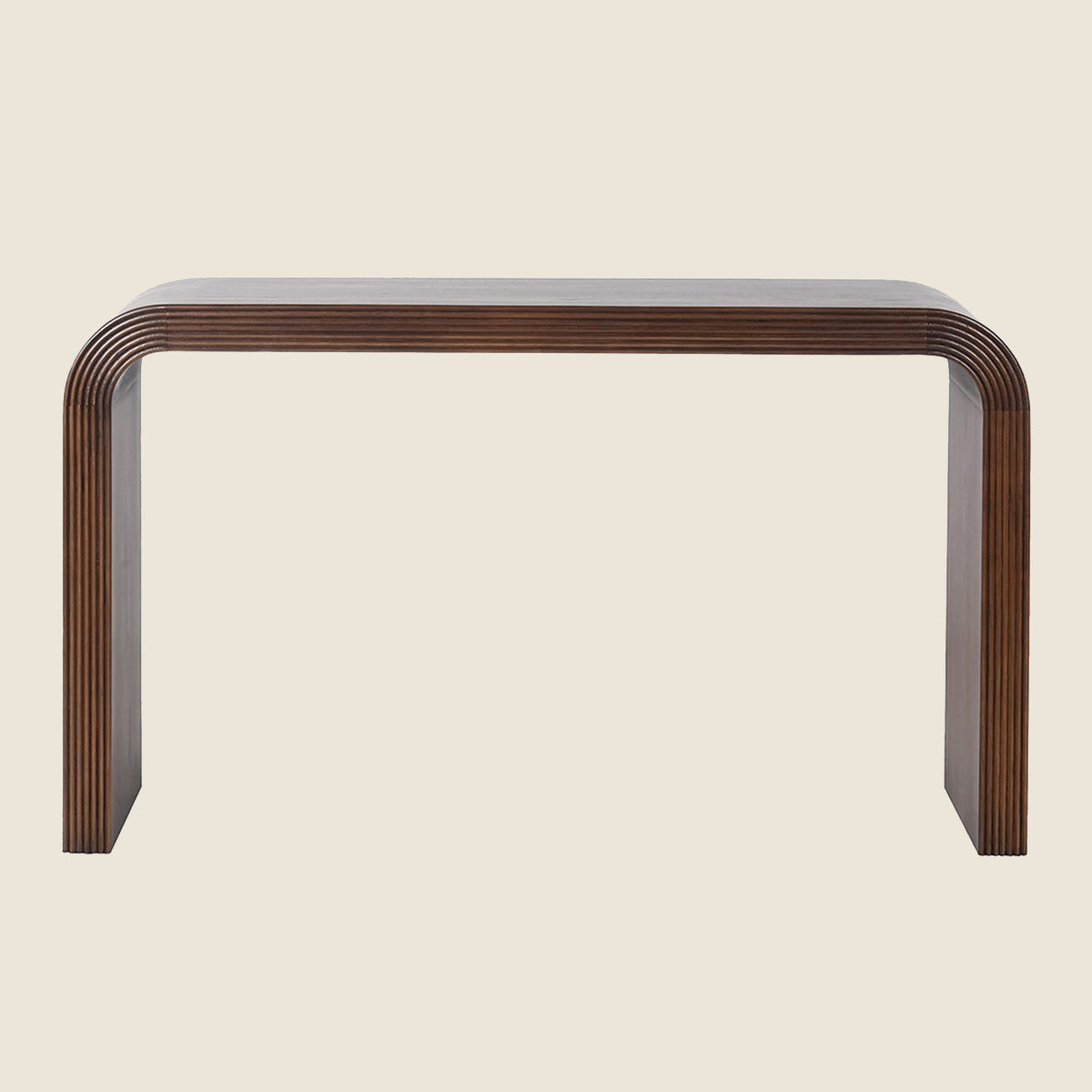 Curved Edge Ridged Oak Console Table