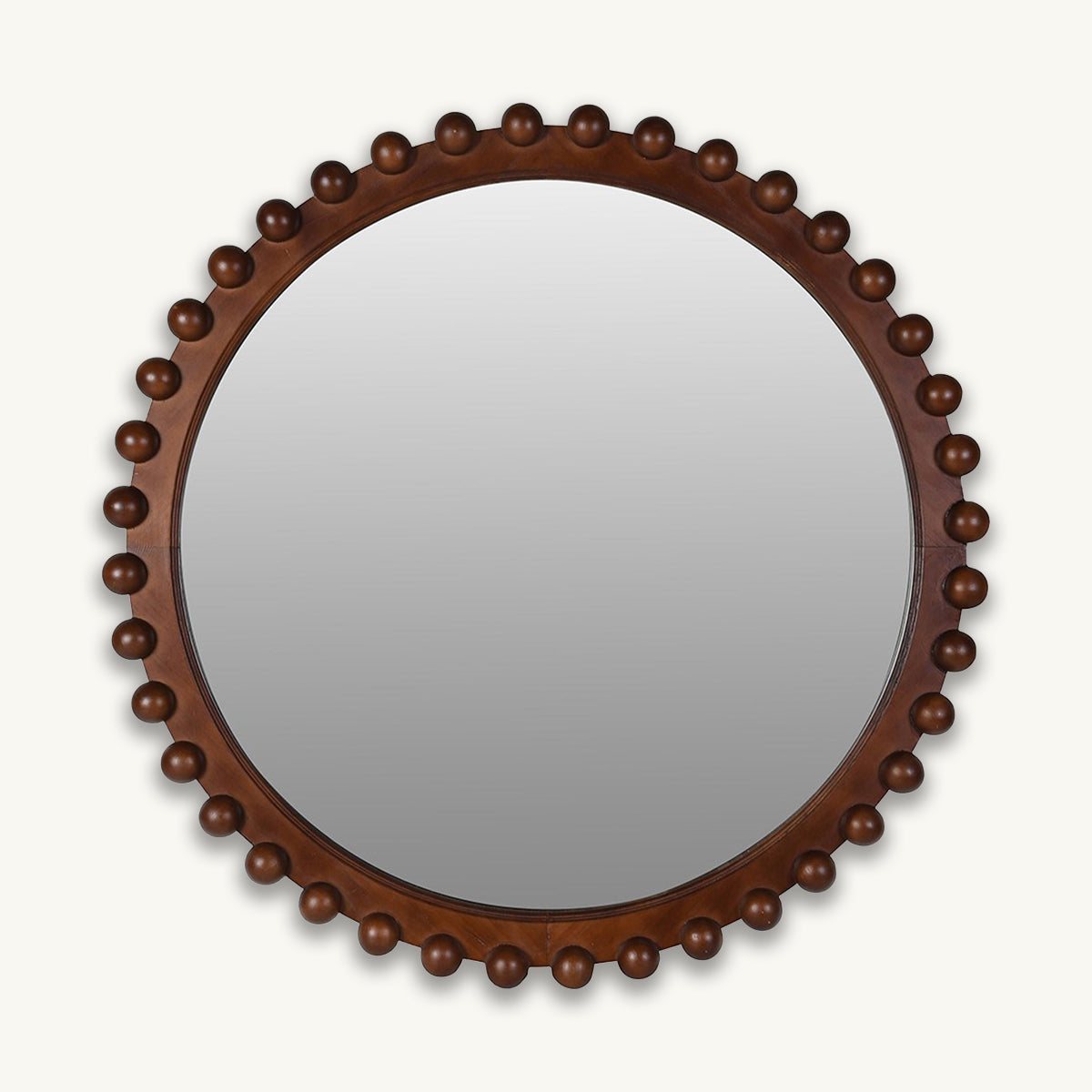 Dark Fir Wood Ball Surround Mirror