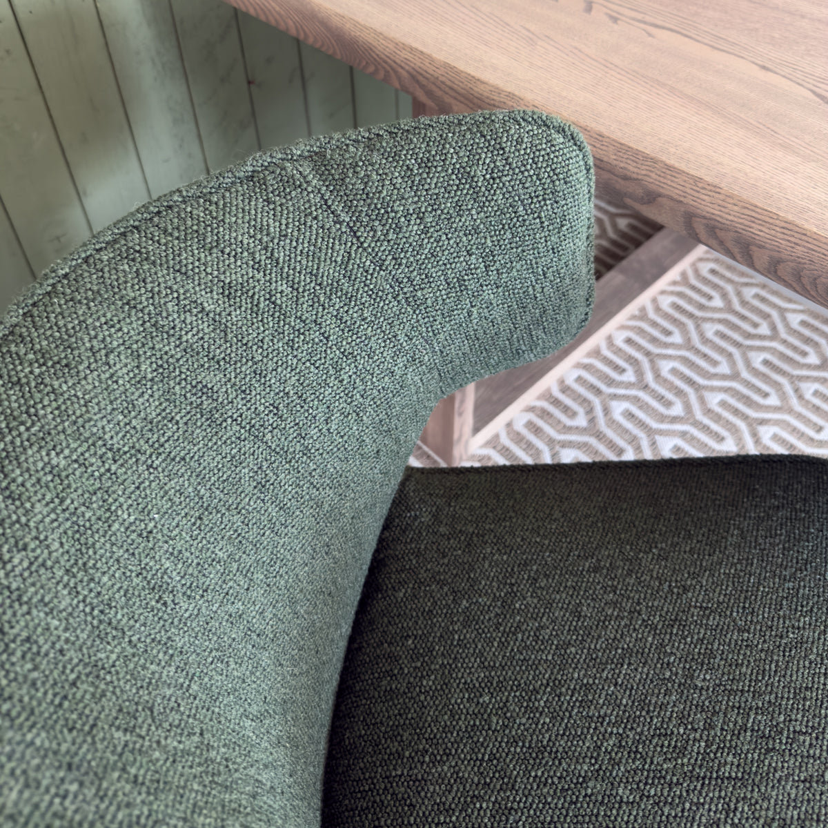 Dark Green T-Back Upholstered Dining Chair