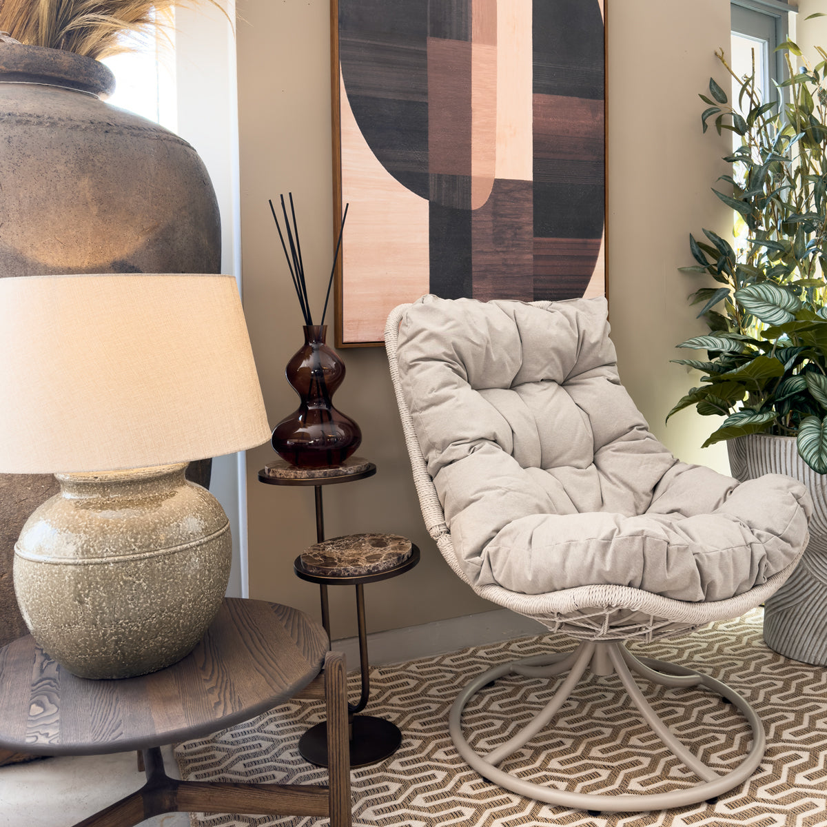Florence Wicker Swivel Chair