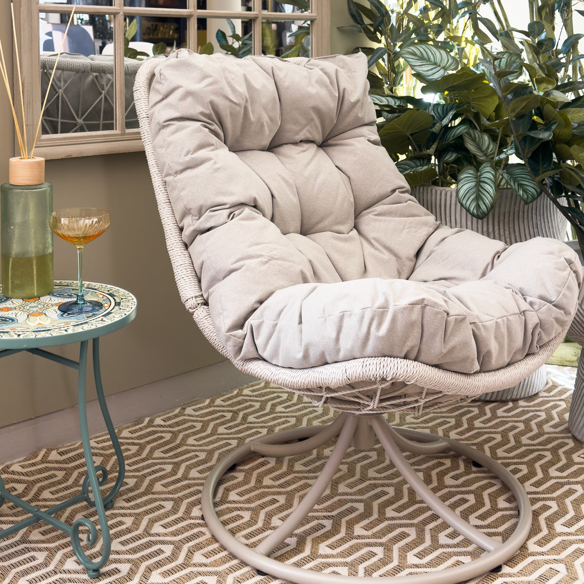 Florence Wicker Swivel Chair