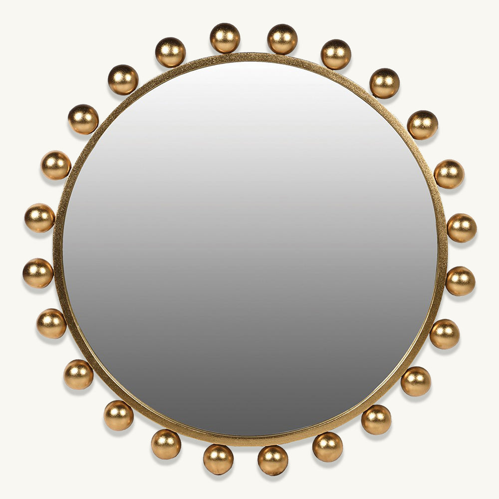 Gold Ball Surround Circular Mirror