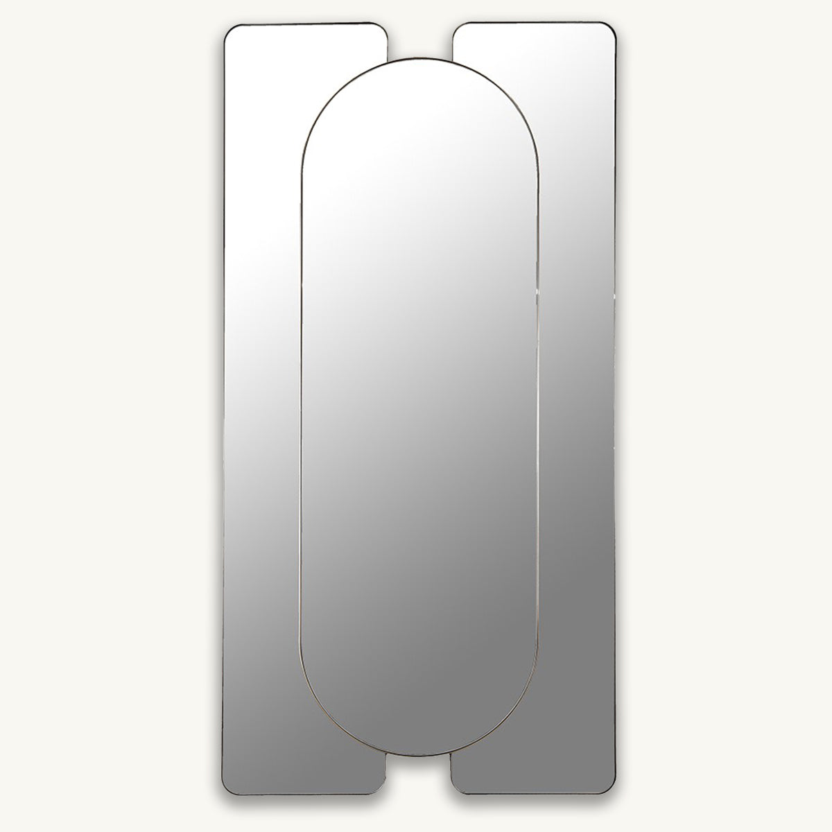 Gold Deco Oval Panel Wall Mirror