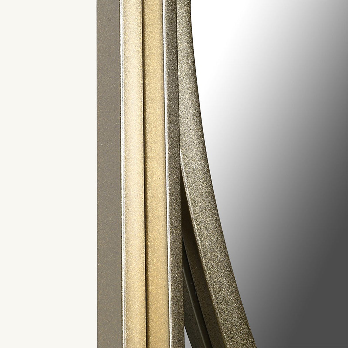 Gold Deco Oval Panel Wall Mirror