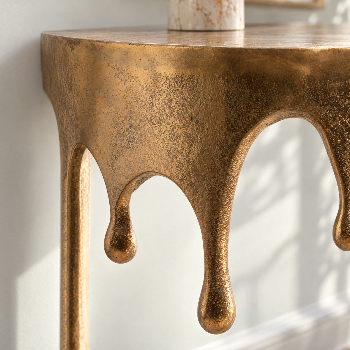 Golden Drip Console Table