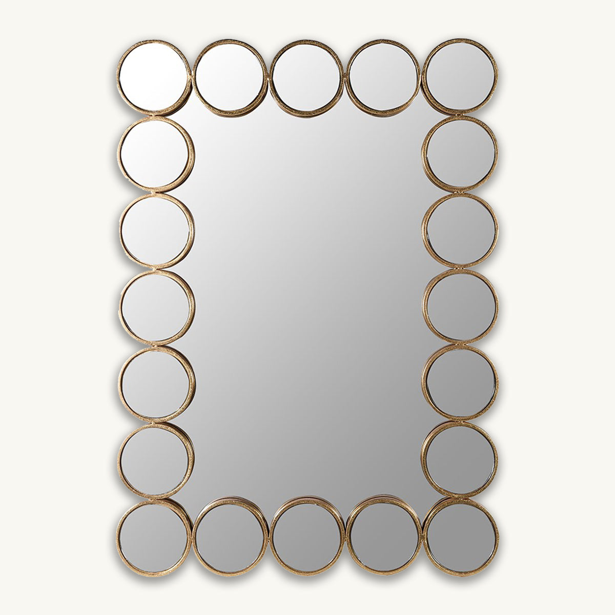 Gold Iron Circle Surround Rectangular Mirror