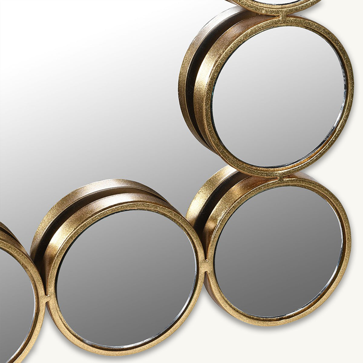 Gold Iron Circle Surround Rectangular Mirror