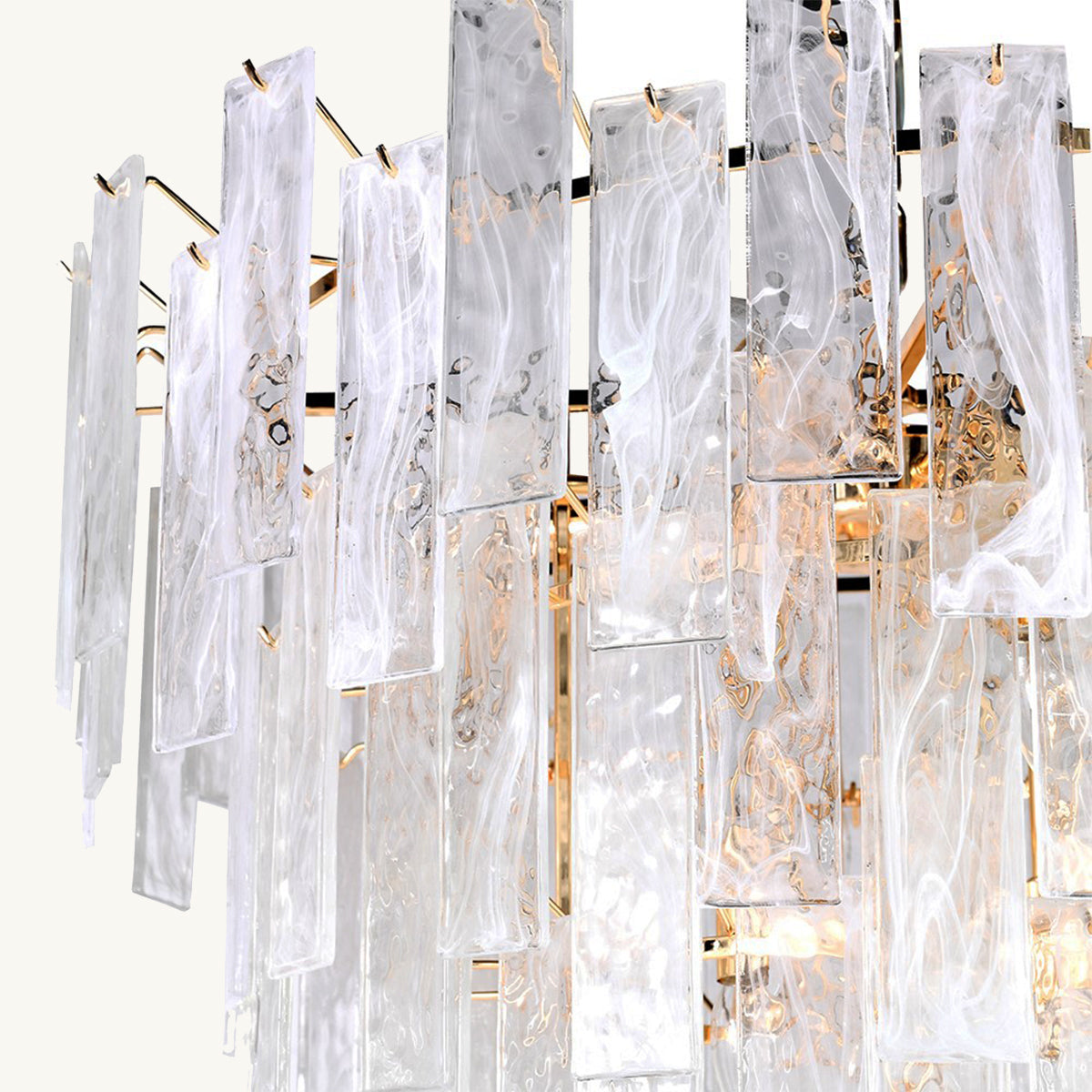 Luxury chandelier with crystal-like design on a white background
