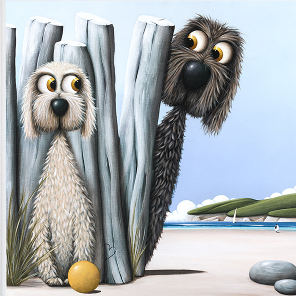 Hide & Seek Framed Dog Artwork