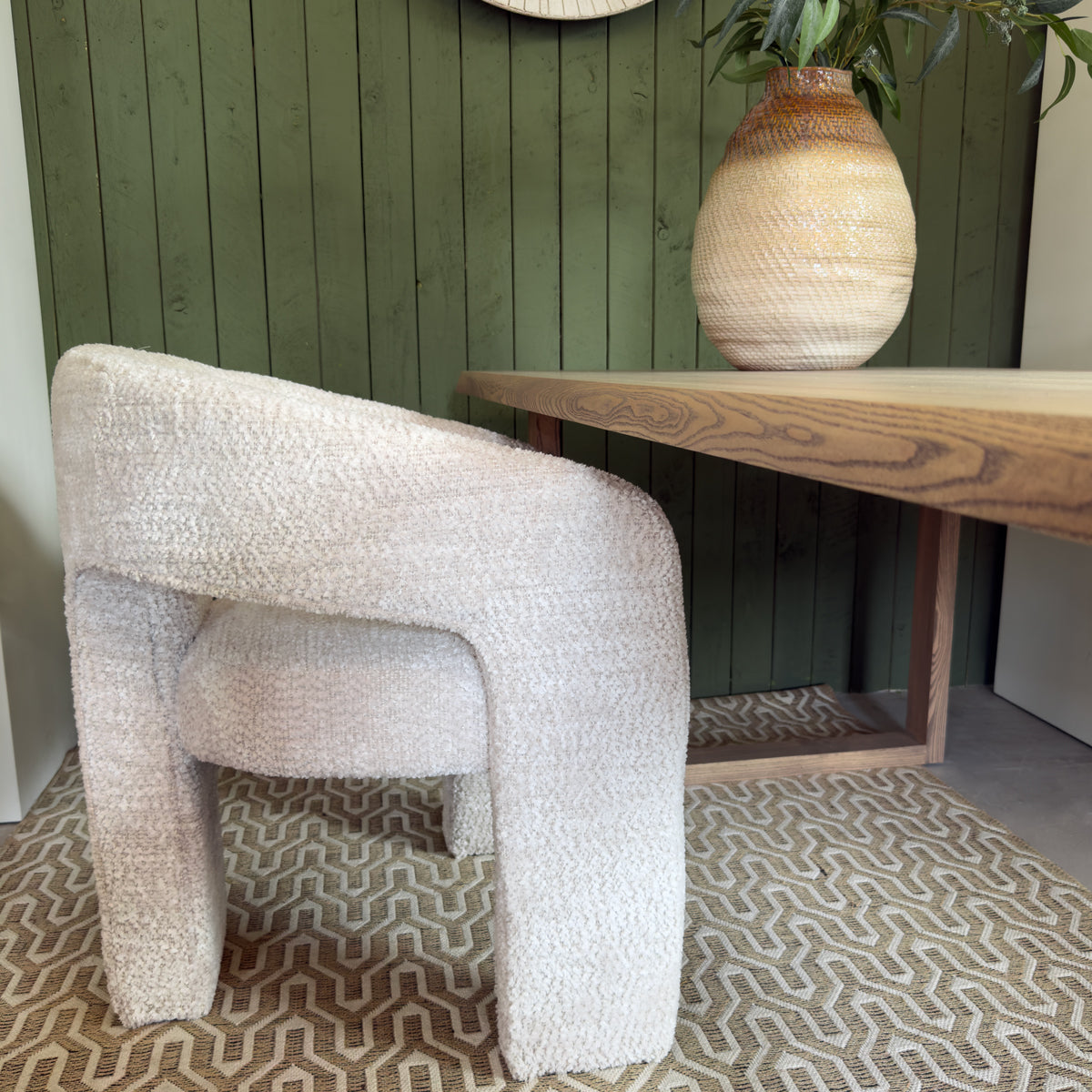 Neutral Low Back Cut Out Dining Chair