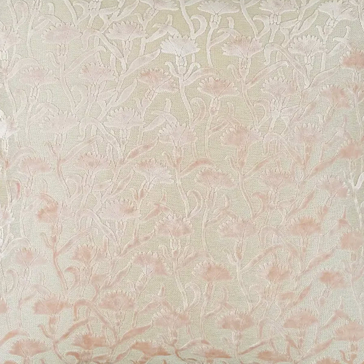 Pink Floral Flocked Velvet Cushion - 50x50cm