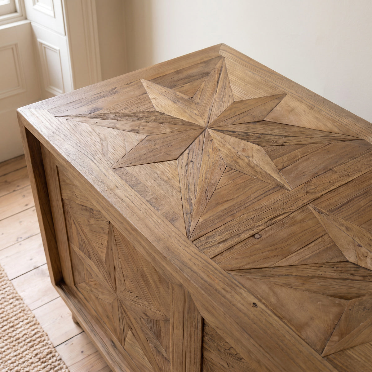 Reclaimed Star Parquet 4 Door Sideboard