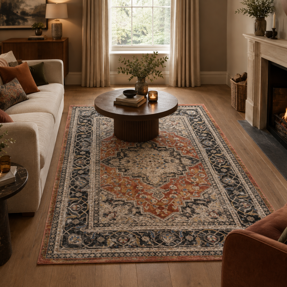 Heritage Rust Antique Pattern Rug - Various Sizes