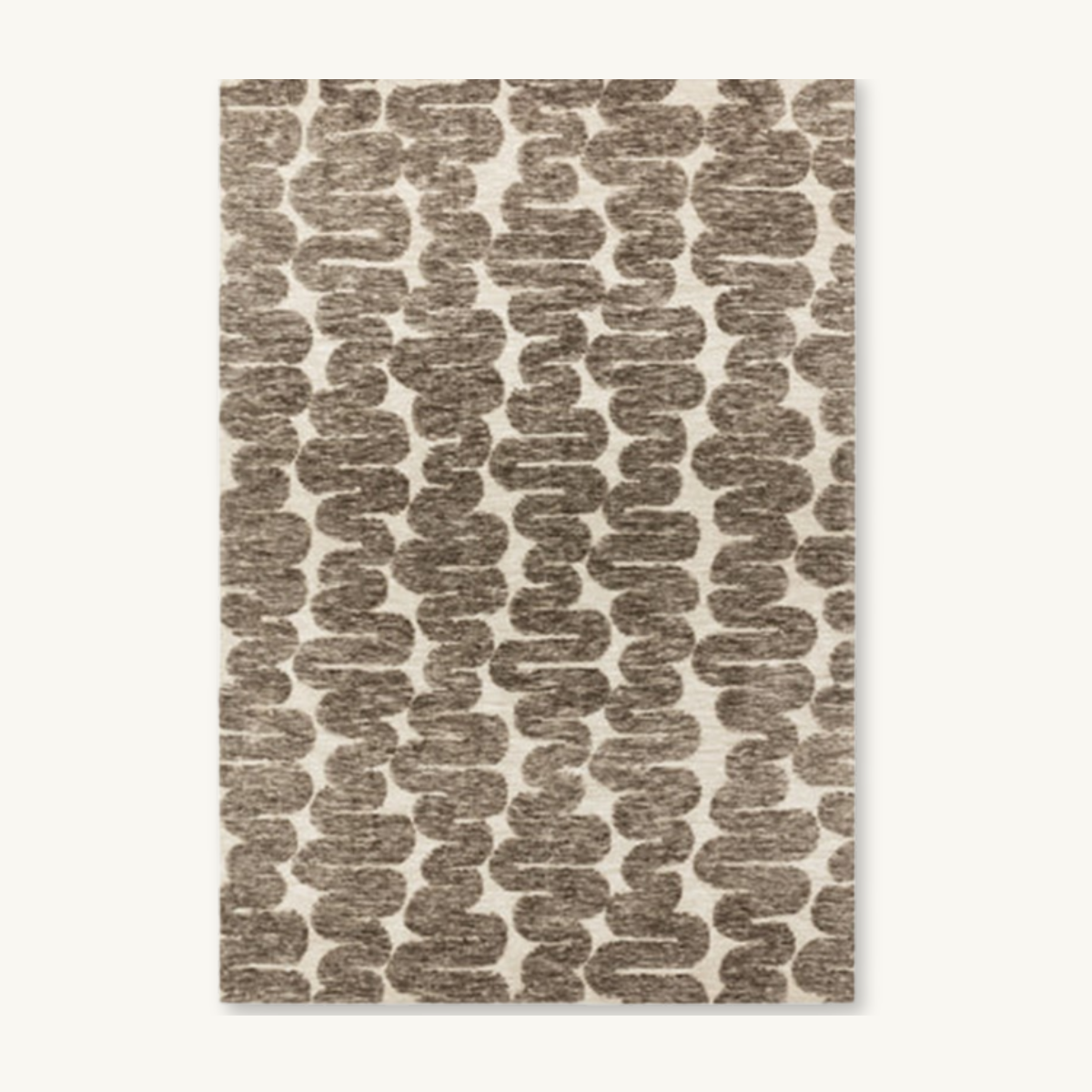 Beige & Cream Squiggle Rug - Various Sizes