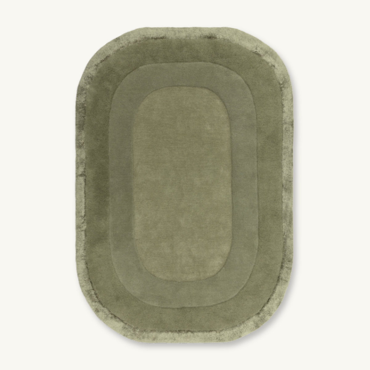 Sage Green Plush Concentric Rug - Various Sizes