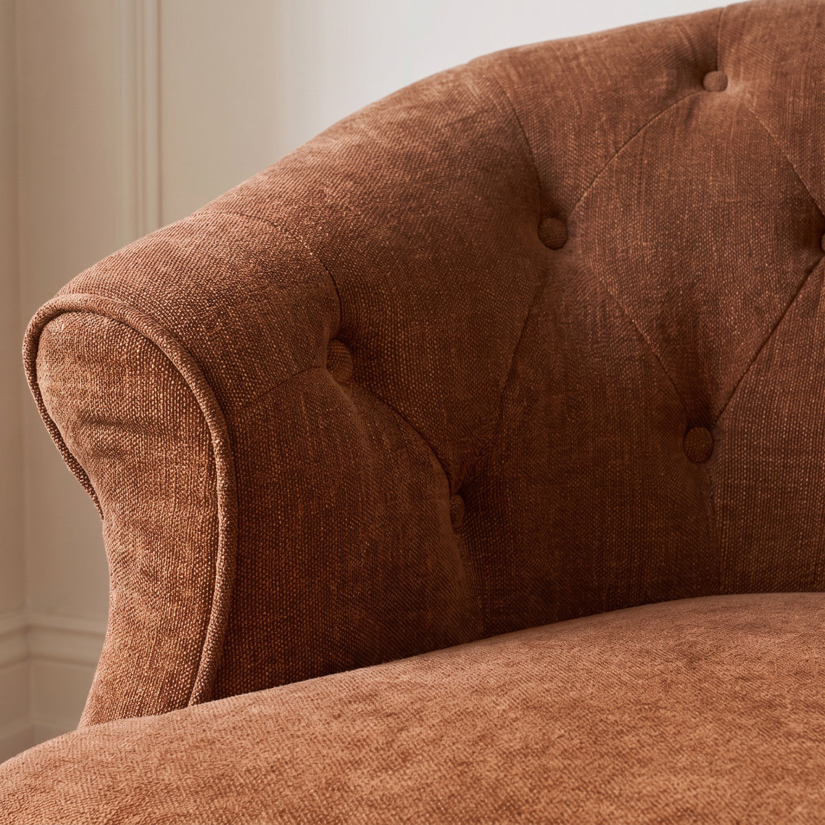 Rust Chenille Classic Tufted Tub Chair