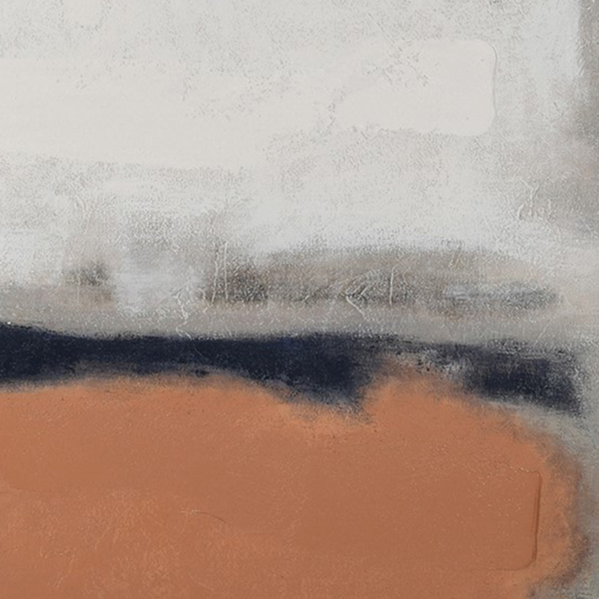 Abstract art with brown, black, and white colors on a textured surface