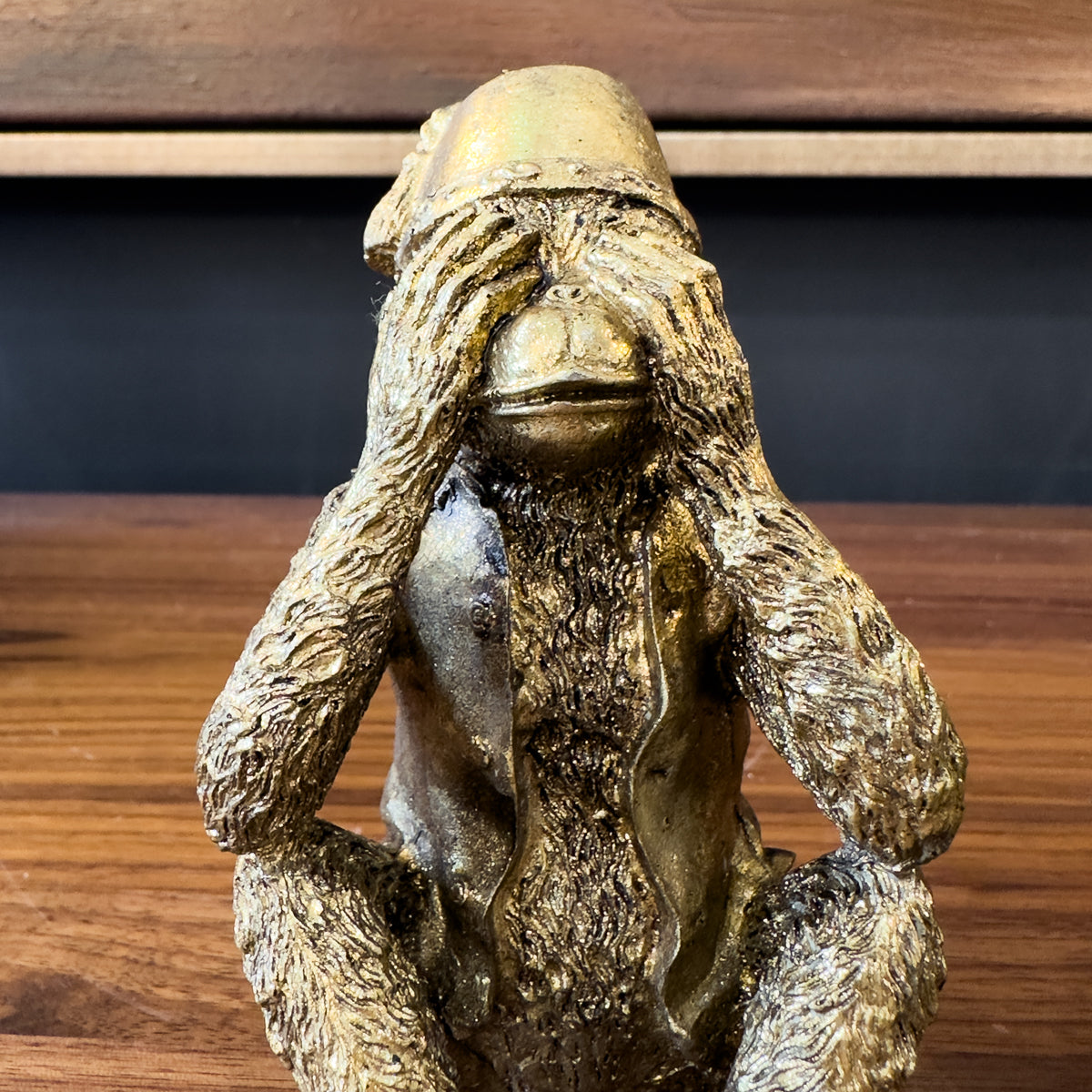 Set of 3 See No Evil Monkeys - Golden