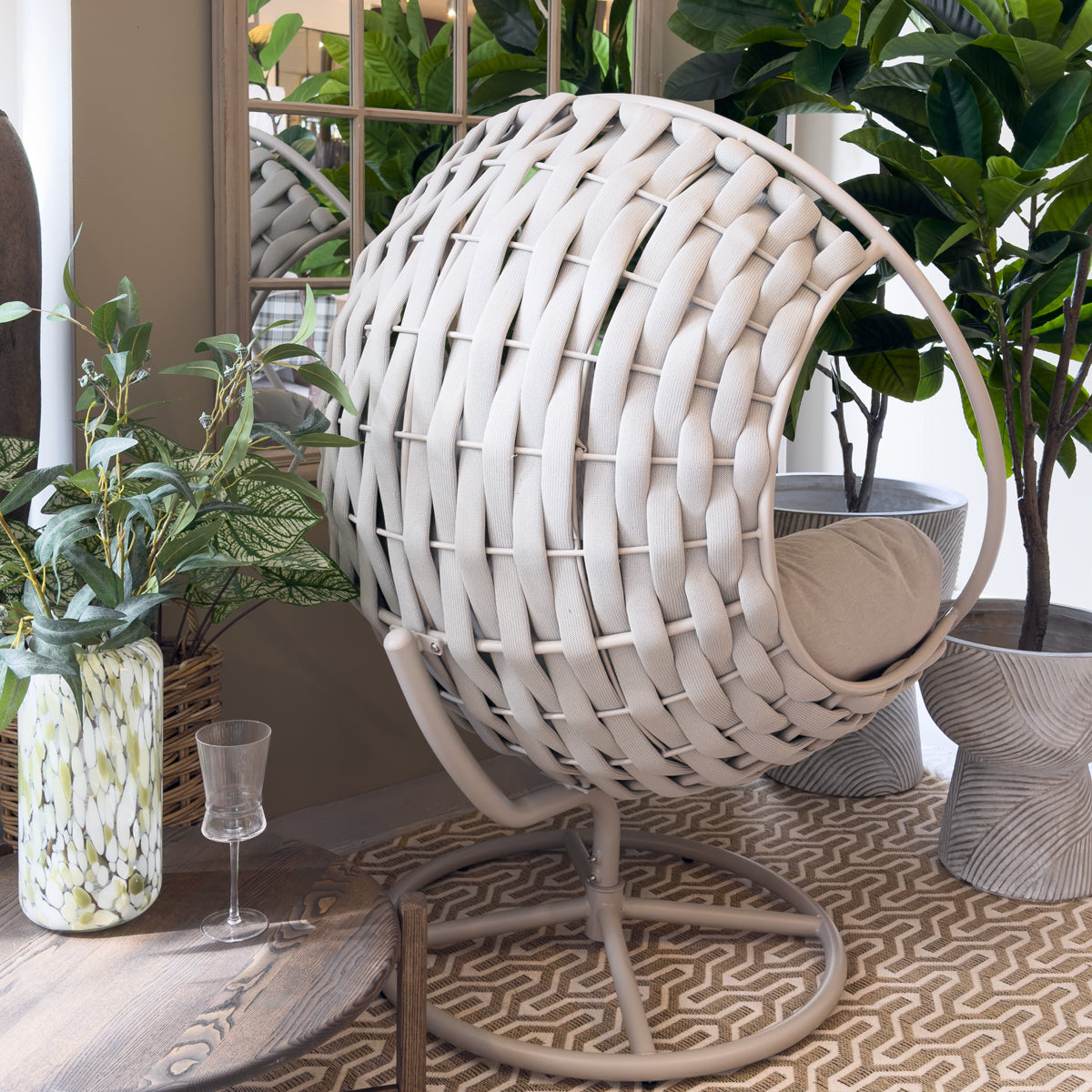 Seville Woven Round Swivel Chair