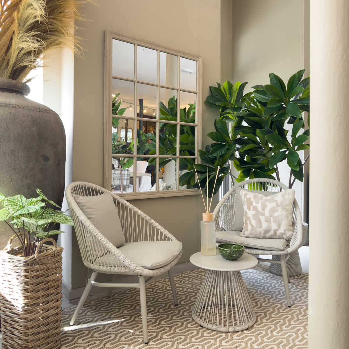 Sorrento Rope Table & 2 Chair Set