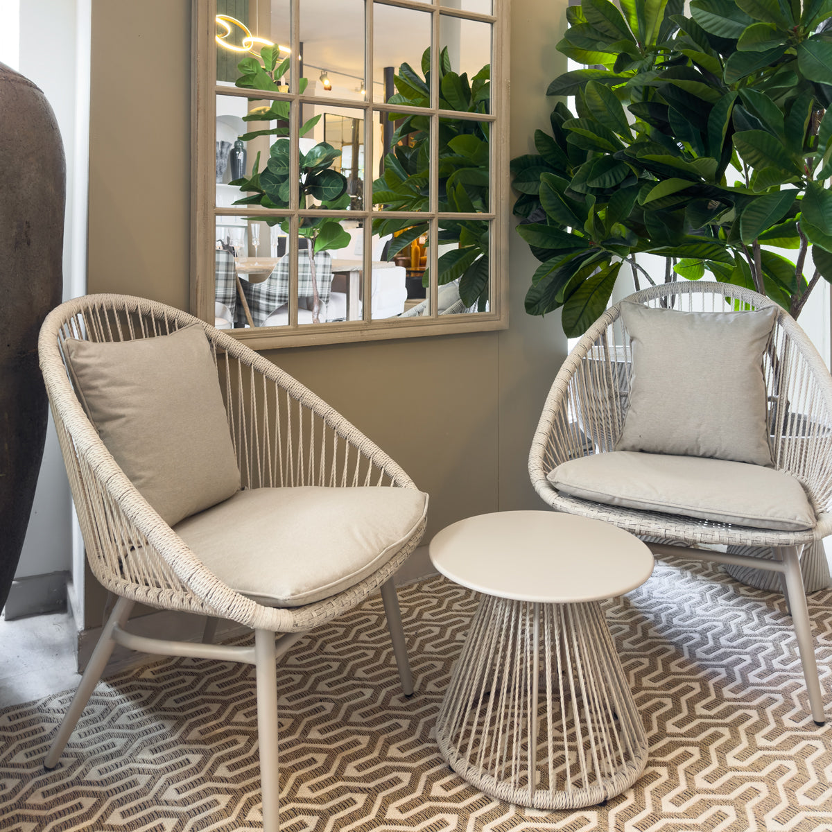 Sorrento Rope Table & 2 Chair Set