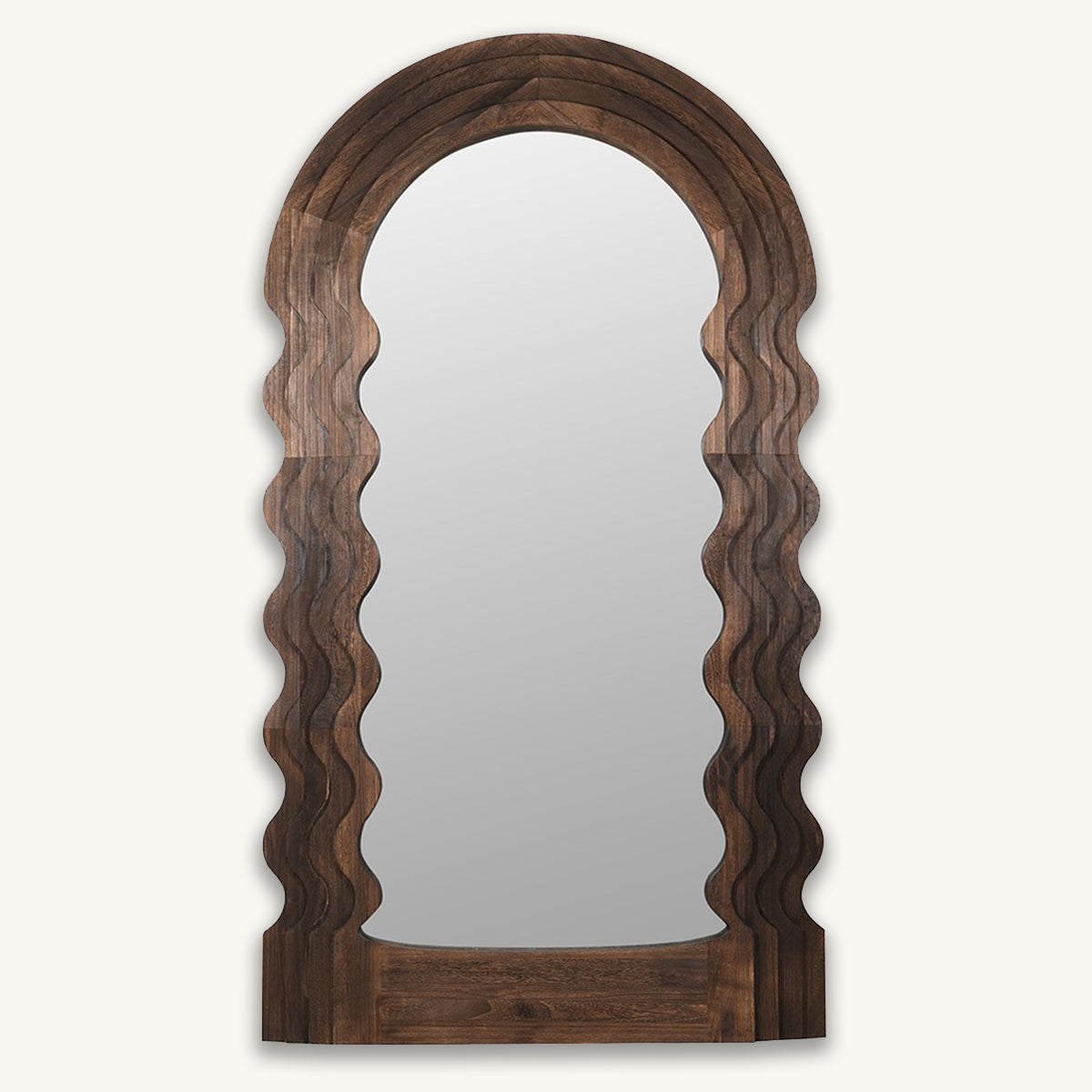 Wavy Edge Paulowina Wood Mirror