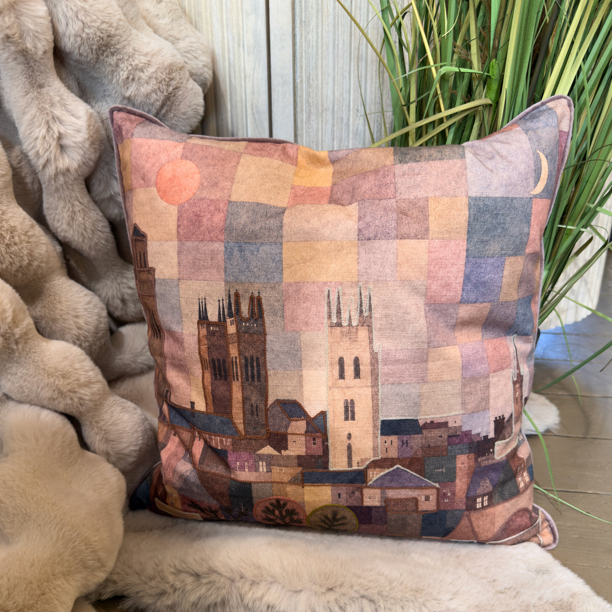 Pastel Multicoloured Glasgow West End Cushion - 50x50cm