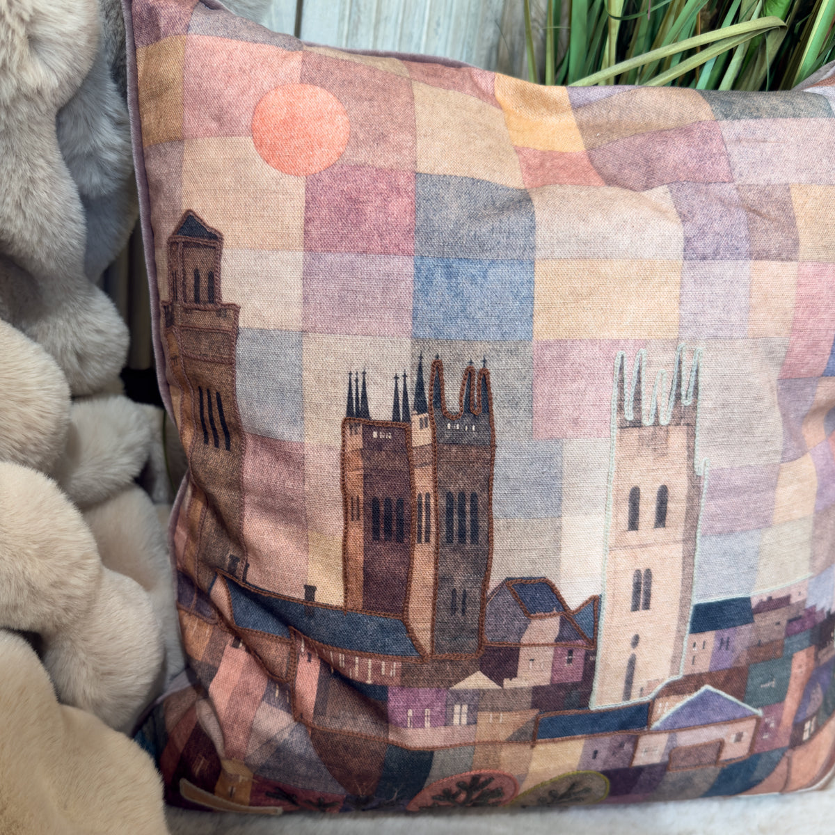 Pastel Multicoloured Glasgow West End Cushion - 50x50cm