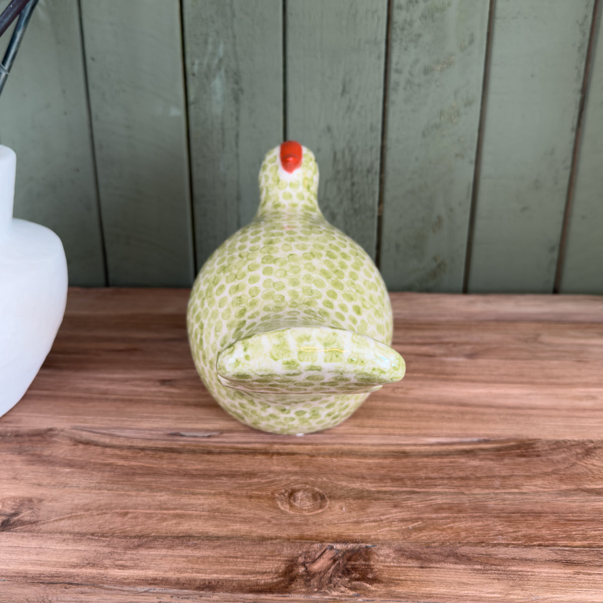 Green Spotted Ceramic Bird - Small