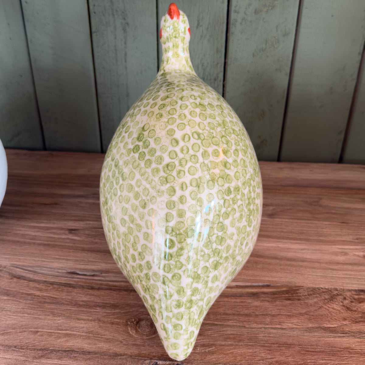 Green Spotted Ceramic Bird - Large
