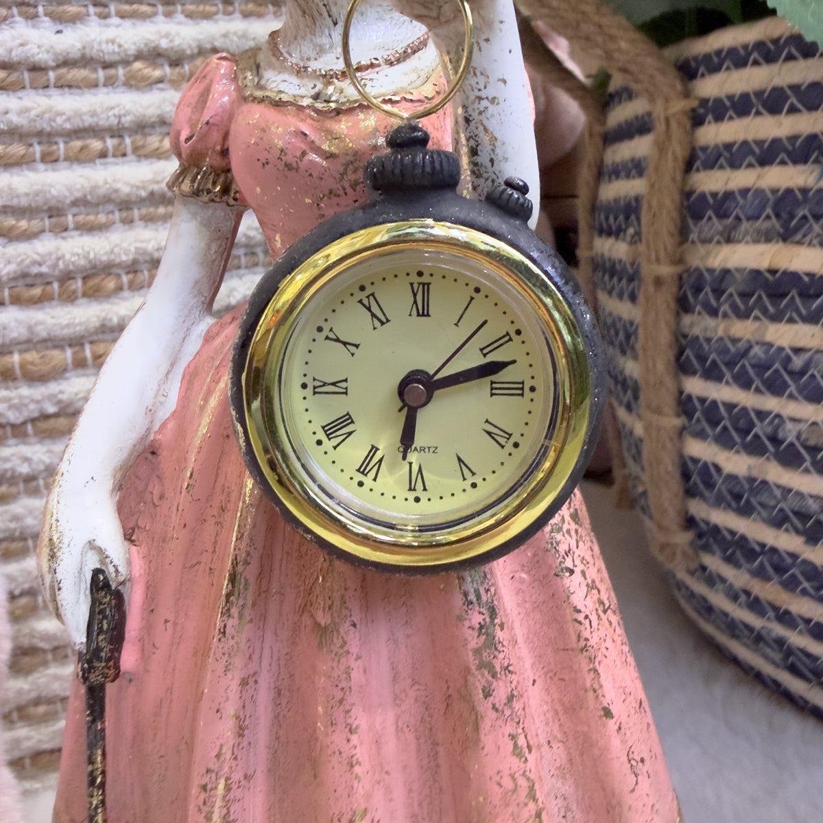 Standing Rabbit In Pink Dress Clock