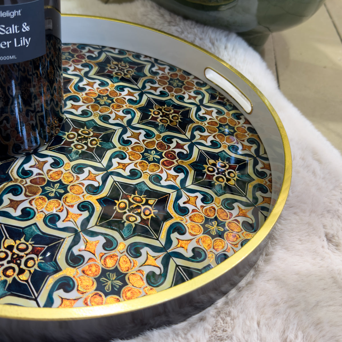 Moroccan Tile Print Tray