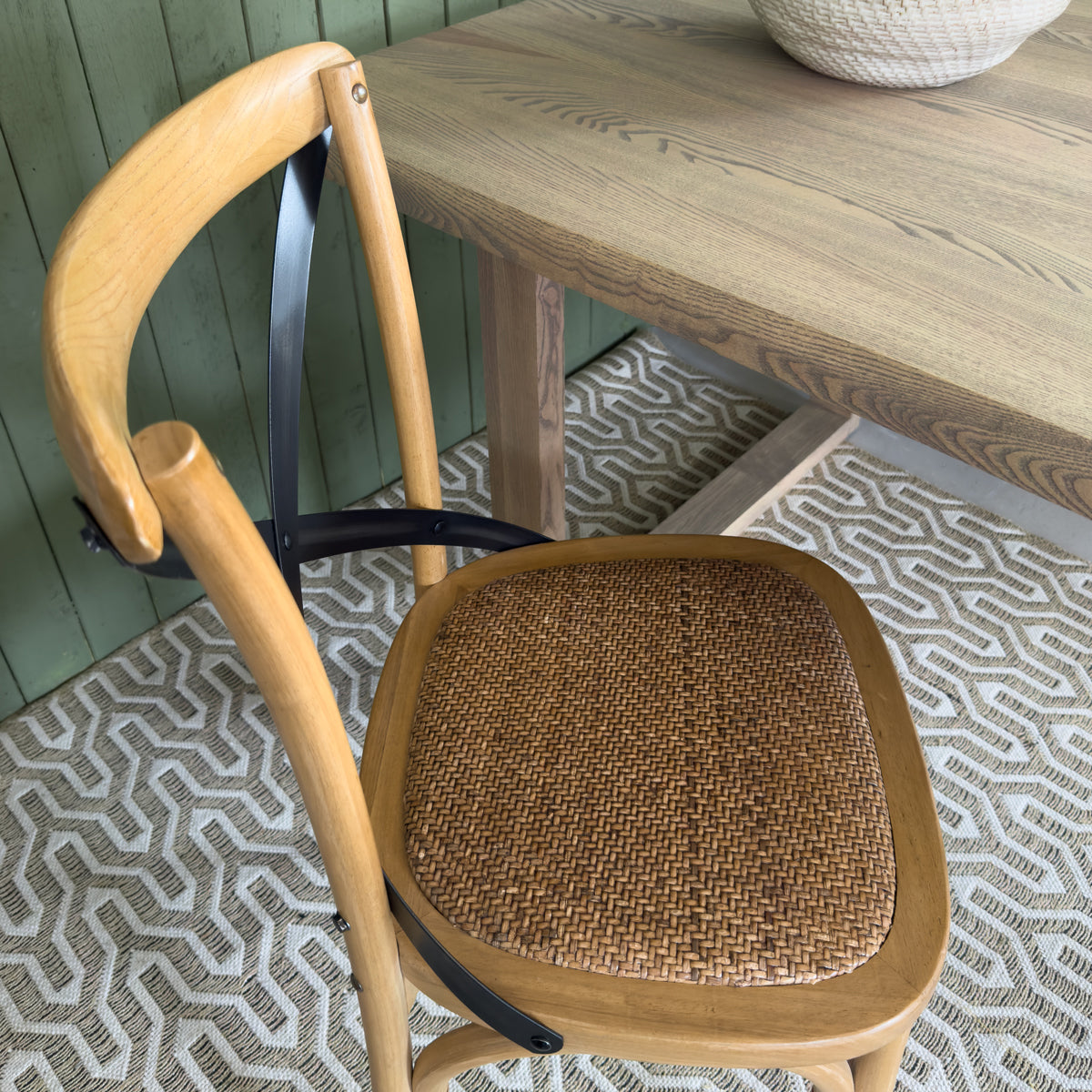 Elm & Iron Cross Back Dining Chair