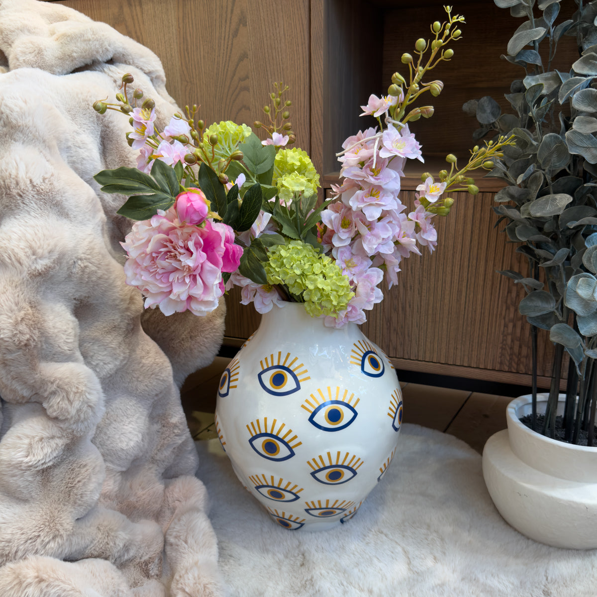 White Evil Eye Vase