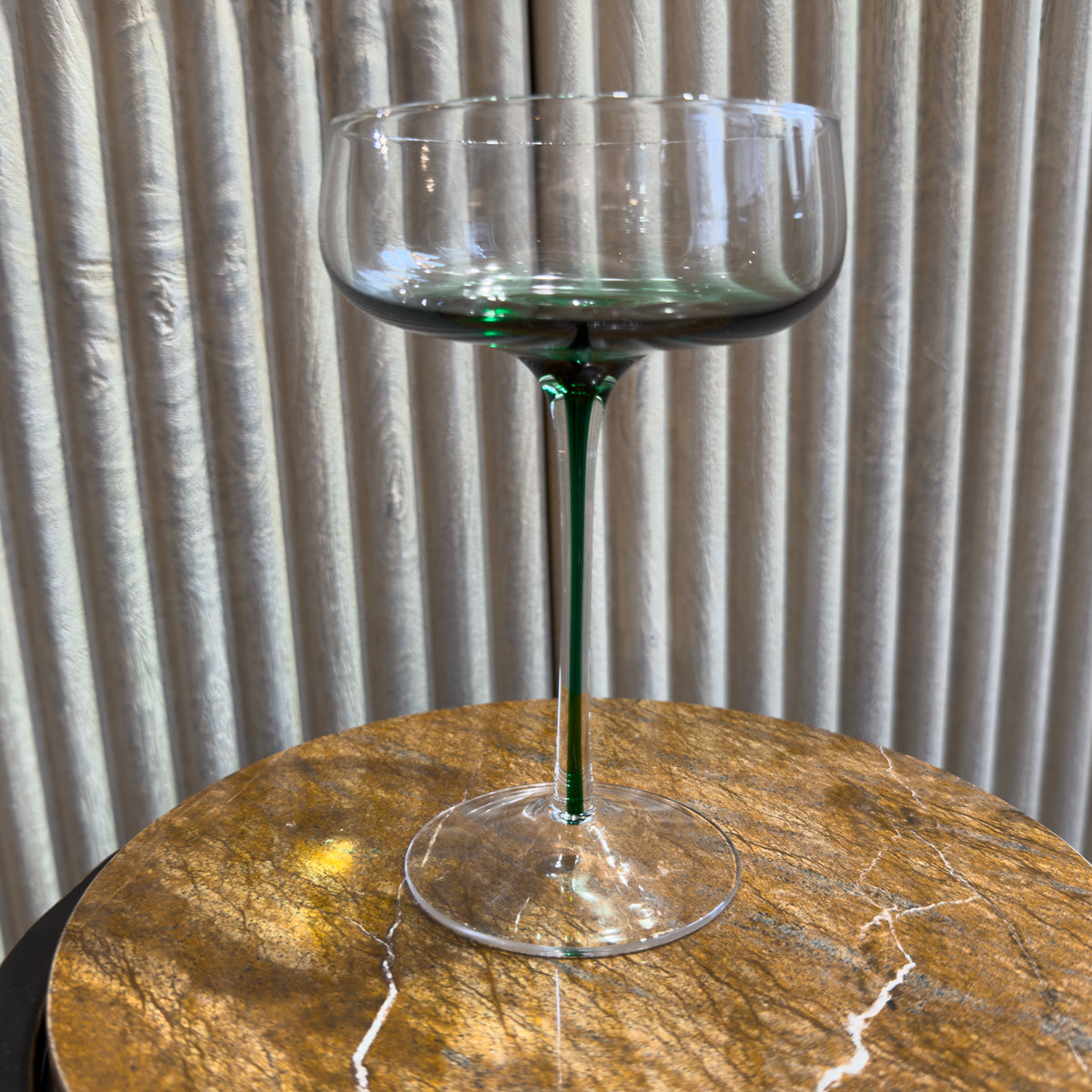 Green Flooded Stem Cocktail Glass