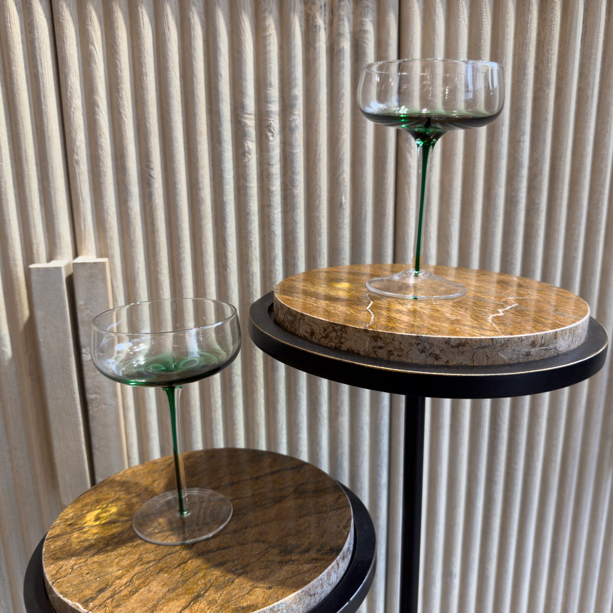 Green Flooded Stem Cocktail Glass