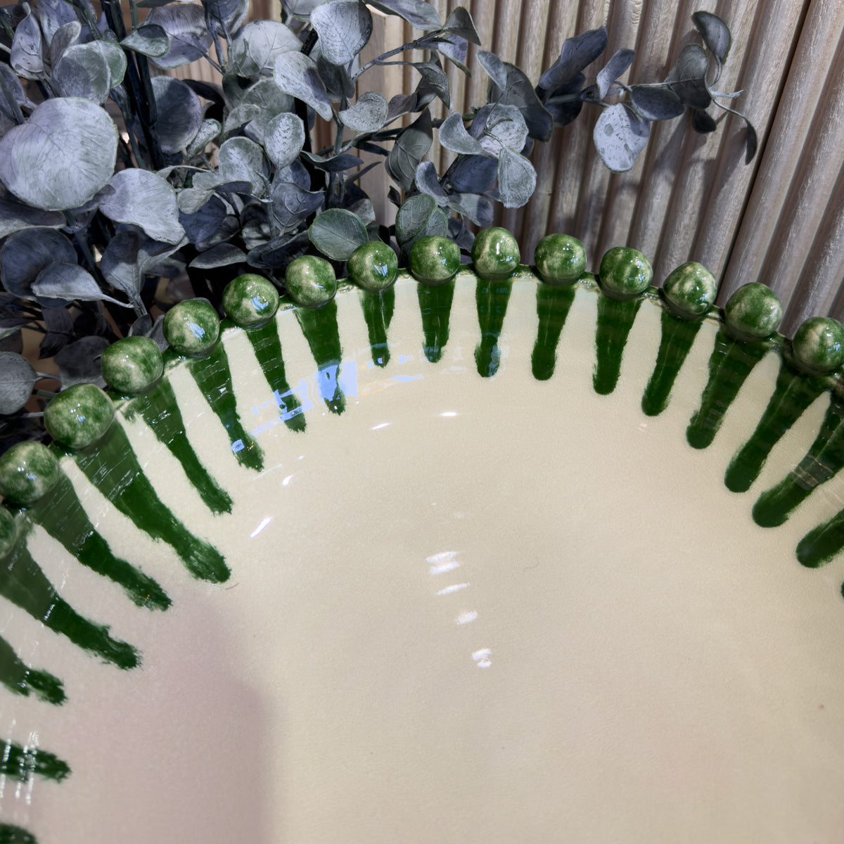 Green Stripe Bobble Bowl