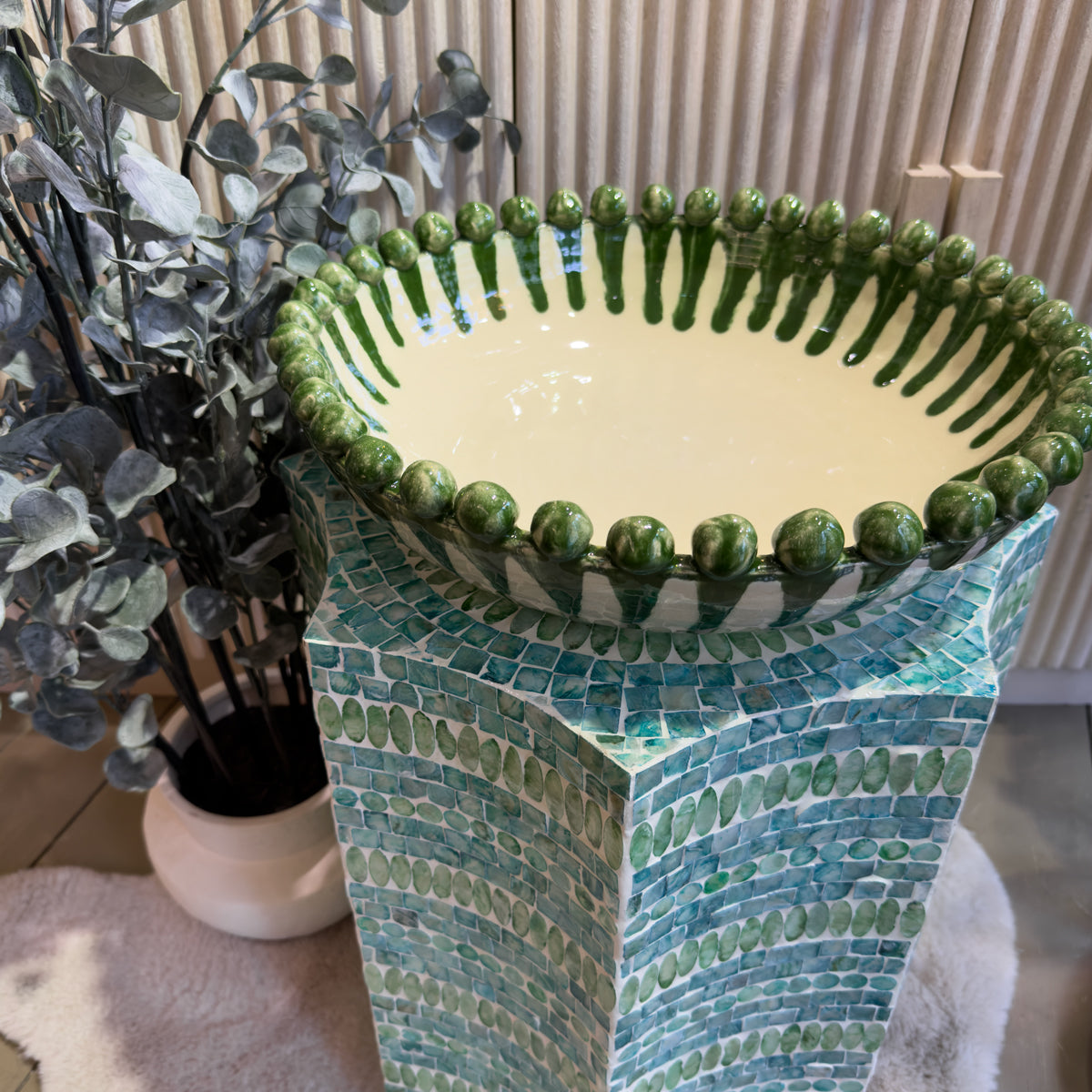 Green Stripe Bobble Bowl