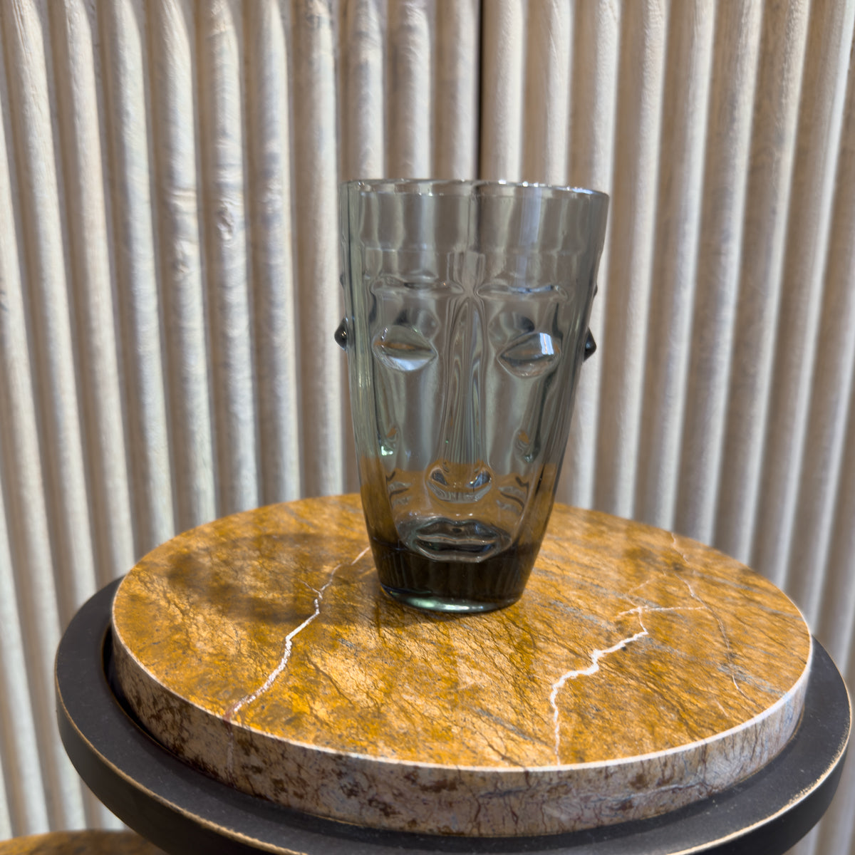 Sculpted Face Highball Glass