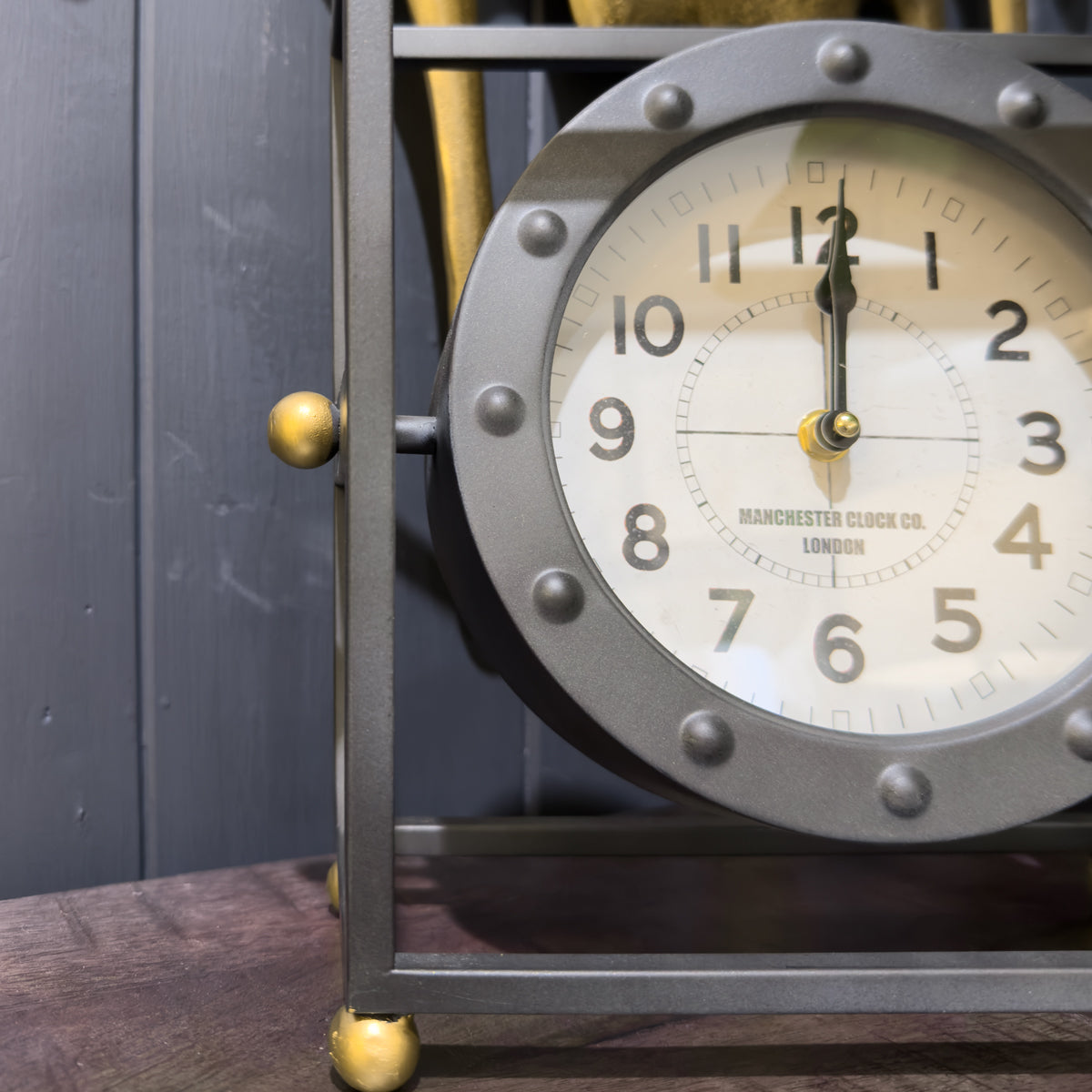 Square Industrial Style Mantel Clock