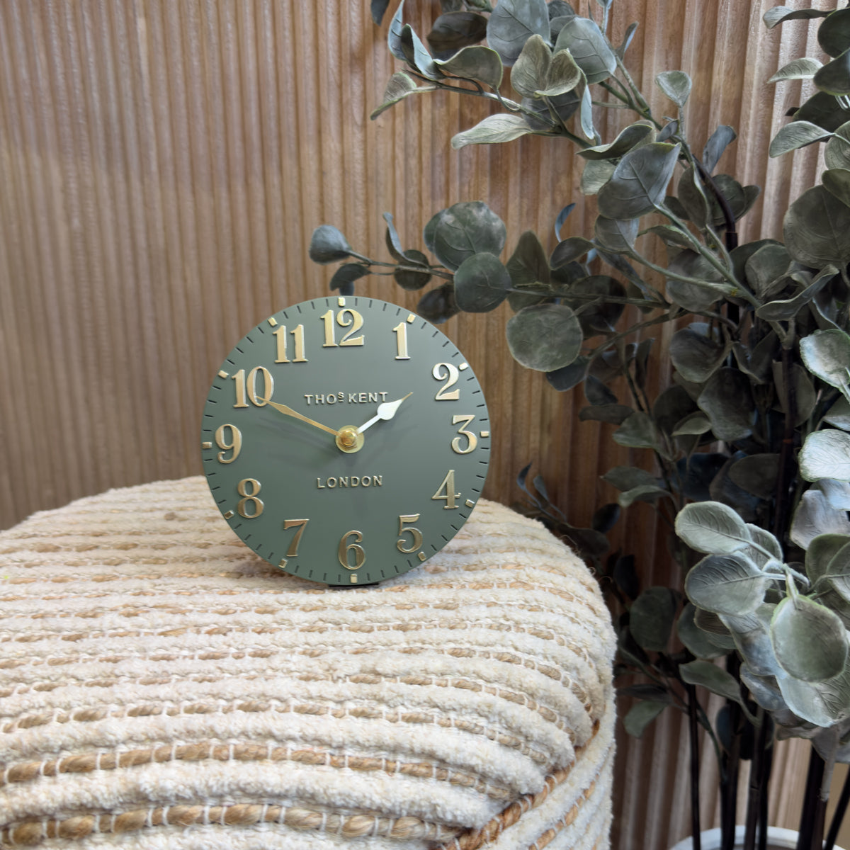 6" Arabic Mantel Clock - Lichen